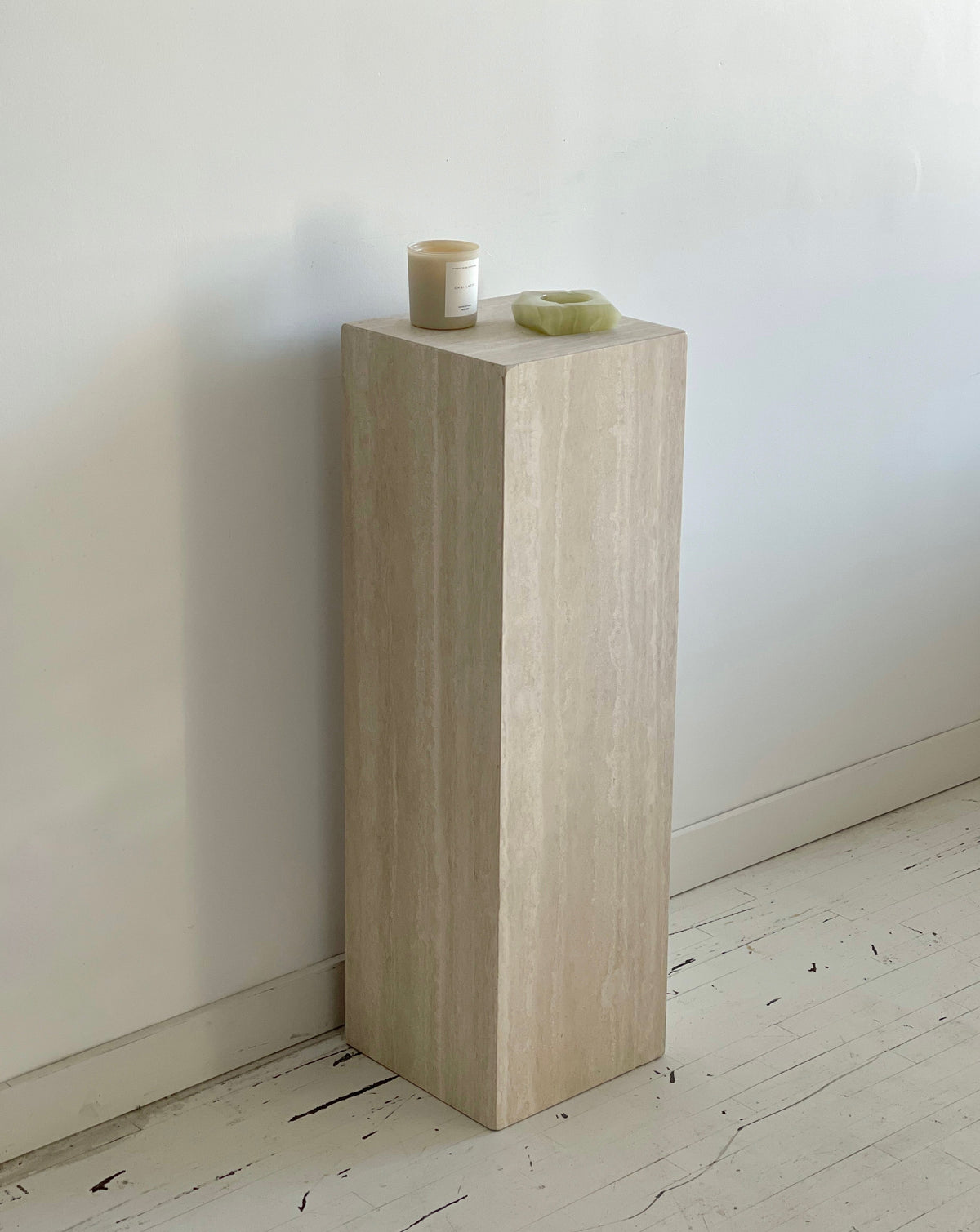 Travertine Bianco Plinth — Extra Tall The 365 Studio