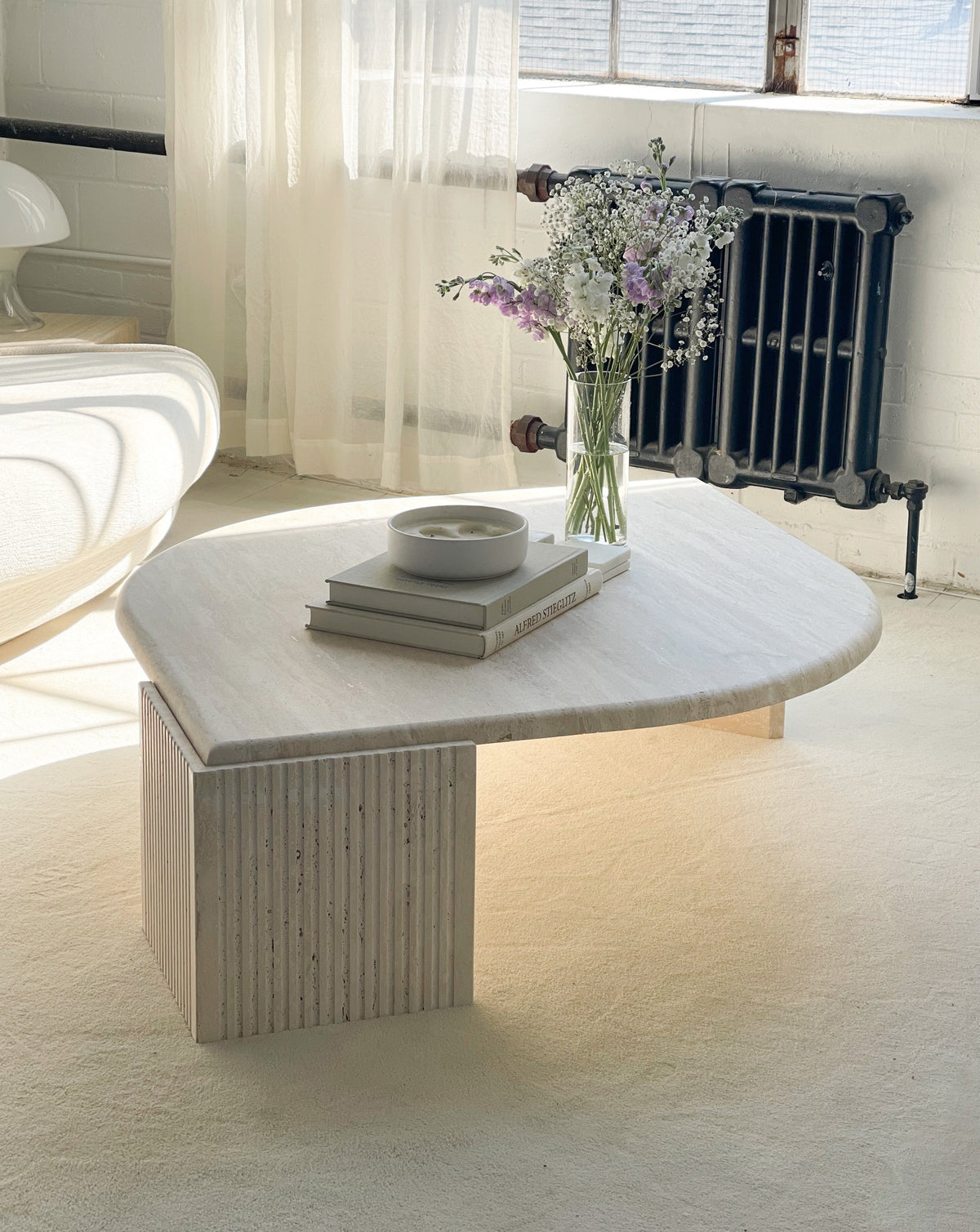 Light Travertine Fluted Eye Coffee Table– The 365 Studio